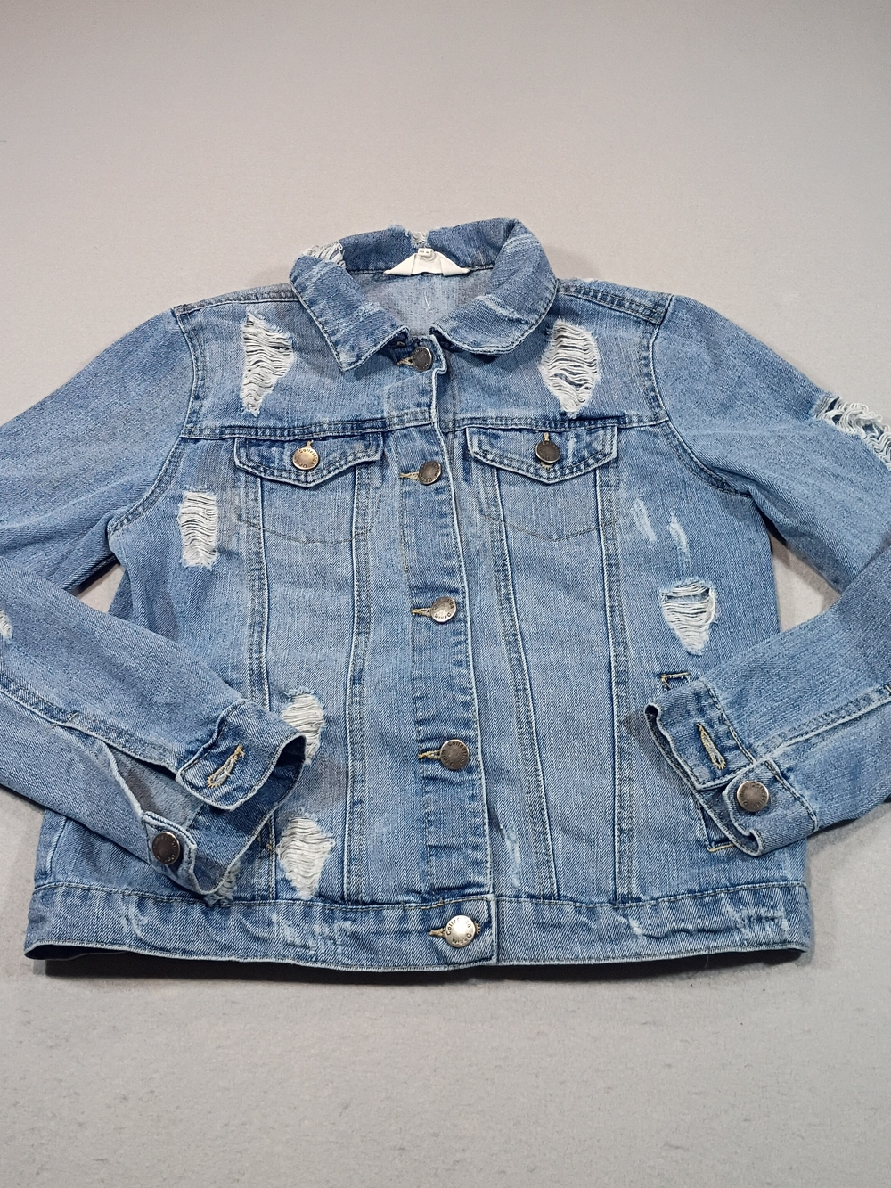 Ci Sono Light Blue Distressed Denim Jacket
